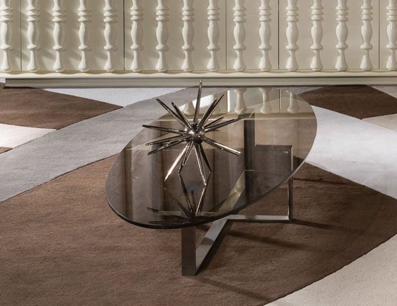 Hop Frog modern Italian coffee table with black glass